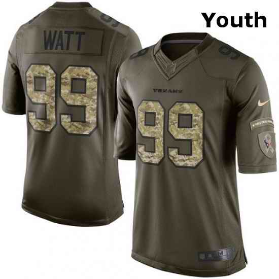 Youth Nike Houston Texans 99 JJ Watt Elite Green Salute to Service NFL Jersey